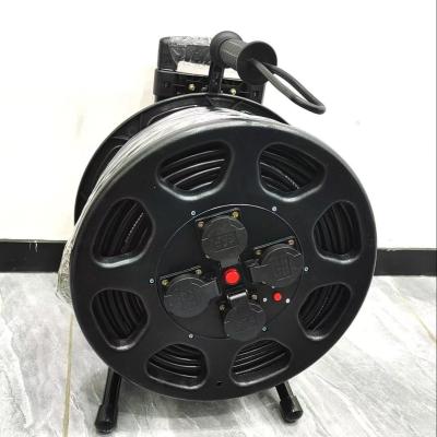 China Customizable 100m EU Cable Reel Electrical Retractable Extension Cord Reel Portable Industrial Equipment 16A Power Cord for sale