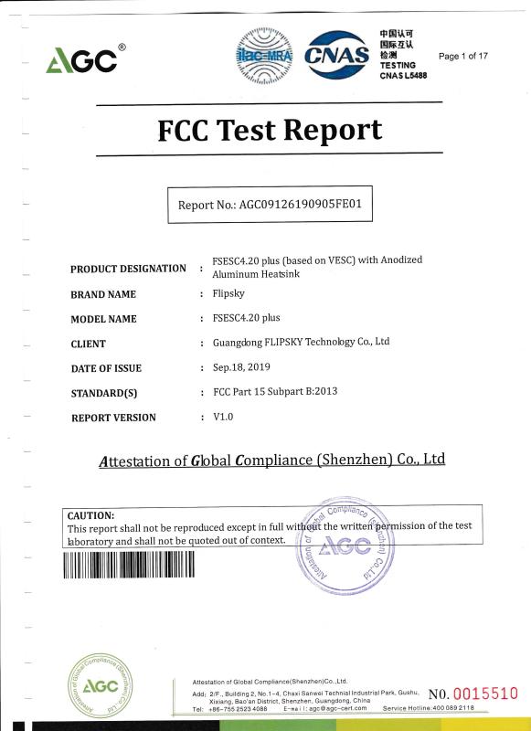 FCC - Shenzhen Flipsky Technology Co., Ltd.