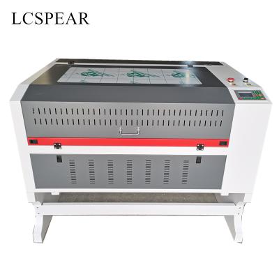 China 100W 6090 or 9060 laser cutting machine X water cooled RECI aixs with square linear rail with RUIDA control mainboard for sale