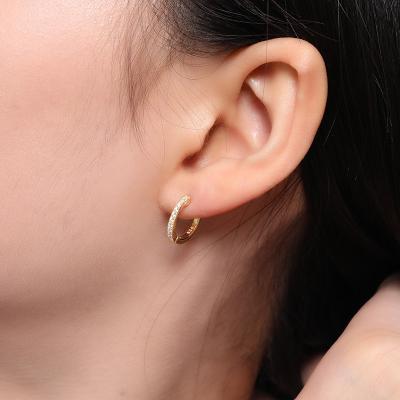 China Fashion 925 Sterling Silver Earring CLASSIC Tik Tok Hot Selling Classic Silver Cubic Zirconia Earrings for sale