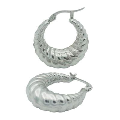 China CLASSIC 316l Stainless Steel Hoop Earrings Twist Hoop Earrings Stainless Steel Hoop Earrings for sale