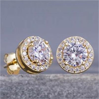 China Tik Tok Same Zircon Stud Earrings Diamond Circle Square Earrings Diamond Punk Earring Fashion Style for sale