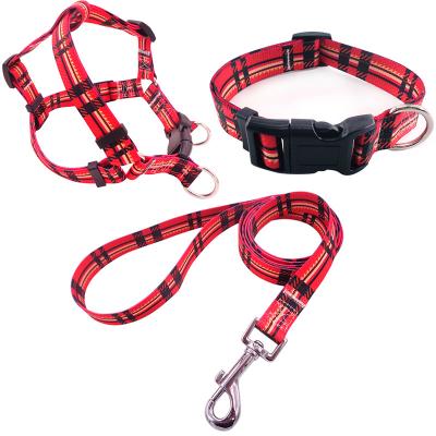 China Personalized Eco-Friendly Material Dog Collar Leash Harness Set Polyester Pet Clothes Wholesale Dog Collar And Leash Set for sale