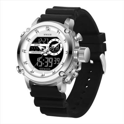 China New Arrival Fashion Men's Automatic Date 2022 WWOOR Wrist Watch Sport Outdoor Waterproof Chronograph Watches Dual Movement Quartz Digital Watches for sale