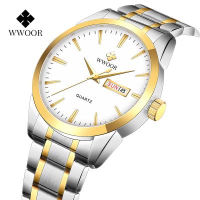 China Automatic Date WWOOR Brand Fashion Men's Watch Top Luxury Creative Men Wrist Watch Casual Sports Male Quartz Watch Relogio Masculino Leather Band for sale