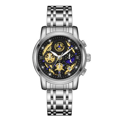 China Automatic Date Skeleton Mens Quartz Designer Watches Luxury Steel Watch Men for sale