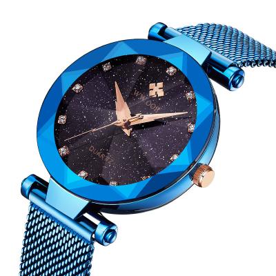 China Stainless Steel Diamond Women Watches Quartz Movement Instant Starry Dial Elegant Waterproof Quartz Movement for sale