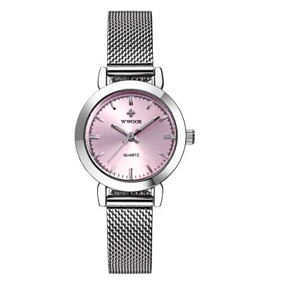 China Fashion Crystal Women Quartz Watches Stainless Mesh Strap Luxury Ladies Wristwatch Water Resistant wwoor 8823 steel for sale