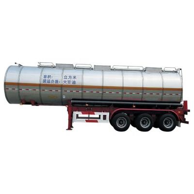 China 35CBM 3 Axle Insulated Tanker Trailers For PU Foam Palm Oil Bitumen Crude Oil for sale