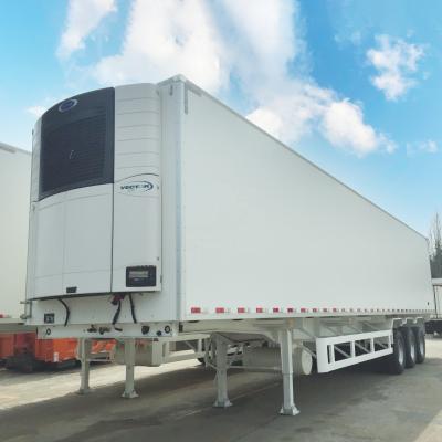 China 47ft 3 Axle Chill and Frozen Refrigerated Truck Trailer with Portal Stainless Steel Body for sale