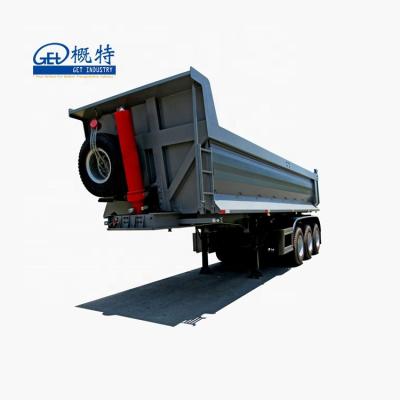 China Design 30CBM 45T 3 Axles Quick Clean Discharge Mining U Hydraulic Tipper Dump Semi Truck Trailers for sale