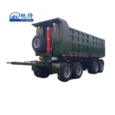 China 27CBM 30T 4 Axles Cuboid Quick Discharge Tipper Draw Bar Dump Semi Truck Trailer for sale