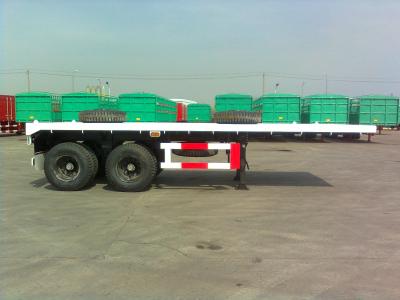 China 40 T Capacidade 20ft 2 Disc Axle ISO Container Semi Flatbed Truck Trailer à venda