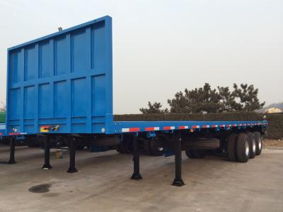 Chine Charge utile de 32 tonnes 40 pieds 3 essieux à tambour conteneur à lit plat semi-camion remorque avec protecteur avant à vendre