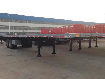 Chine Capacité ISO 45T 40ft Bogie Suspension essieux Semi-plateau conteneur camion remorque à vendre