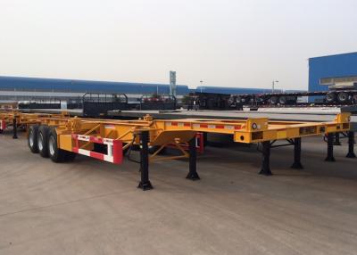 China 45t Payload Tri Axle 40ft Gooseneck Skeleton Semi Trailer For Chemical Tanker Container for sale