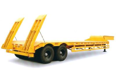 China 13m 30T zware lage lading aanhangwagen, 2 assen lowboy half aanhangwagen Te koop