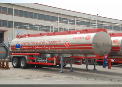 China Lichte aluminiumplaat vloeibare tank aanhangwagens met 2 assen 30400L hoog volume Te koop