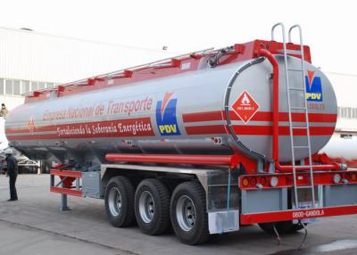 China 45500L aluminium tankwagentrailer voor brandstof / benzine / azijnzuur levering Te koop