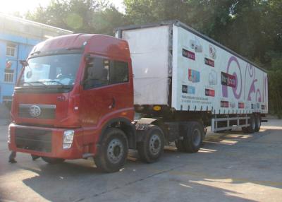 China 40ft 2 Achsen Fall Vorhang Side Box Truck für Schüttgut und Koffer gepackte Fracht zu verkaufen