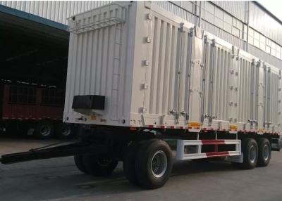 China 30ft 3 Axles Steel Box Drawbar Full Trailer For Bulk Cargos And Mine Material for sale