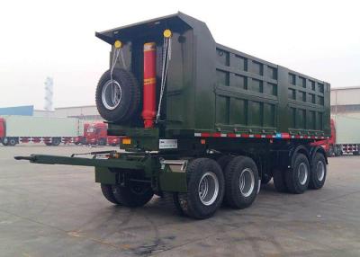 China Steel Box Drawbar Dump Tipper Semi Trailer 4 Axles For Sand And Bulk Material for sale