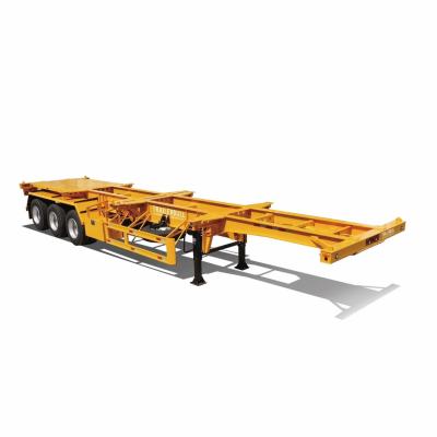 China                    40FT ISO Straight Skeleton Truck Trailers with 3 Axles for Heavy Duty Container Transit              for sale