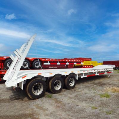 China 14m 60t Capacity 3 Axles Extendable Low Bed Trailer for sale