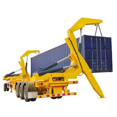 중국                    Sliding Side Self Loading Container Semi-Trailer with Lifter Crane for Self-Discharging Containers              판매용