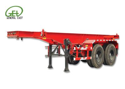 China 30T Capacity 2 Axles 30ft Chemical Tank Straight Beam Skeleton Semi Trailer for sale