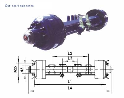 China Acessórios de tambor Peças de reposição para caminhões American Type Out Board Axle 8T - 20T à venda