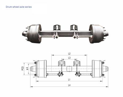 China Long Life Non Driving Axle Truck Spare Parts German Type Drum Wheel Axle for sale