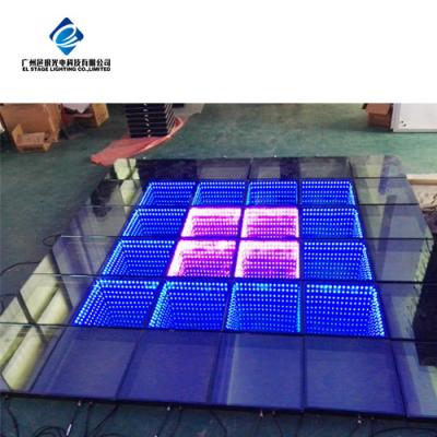 China 10mm tempered glass illuminated rgb color changing 3d led infinity mirror 3d dance floor for sale