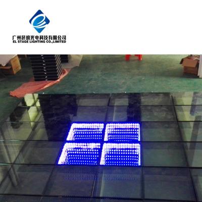 China 10mm tempered glass modern design rgb color portable 3d disco panels led dance floor for sale