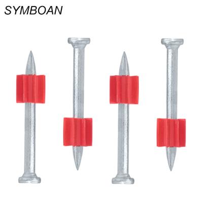 China Flat Red Wedge PD Hit Power Load And Powder Interlocked Red PVC Pull Concrete Nails For Powder Actuated Tools for sale