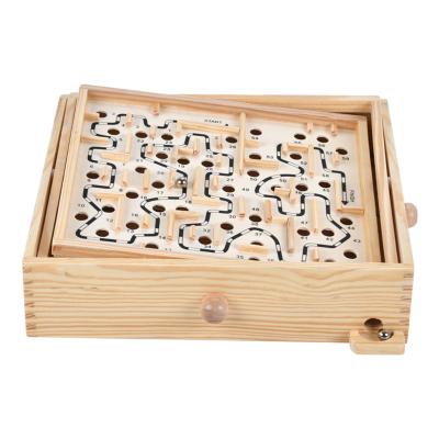 China Metal Montessori Labyrinth Puzzle Toy Kids 3D Wooden Rolling Ball Maze Board Game Antistress Toy Balance Educational Toys For Children for sale