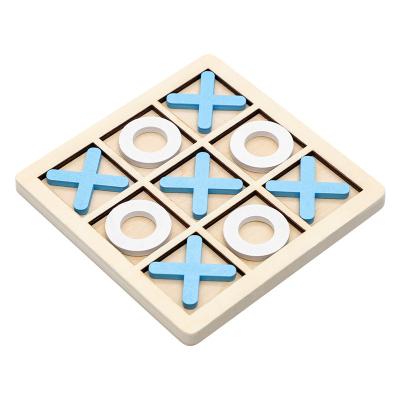 China Family Educational Wooden Board Tac Toe Chess XO Tic Board Tac Toe Chess XO Early Education Leisure Battle Building Block Toys Kids Brain Training Game for sale