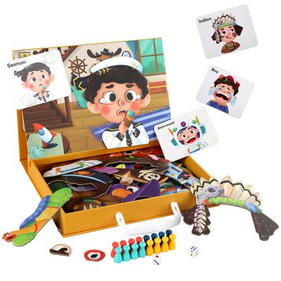 China 100+Pcs Magnetic Cartoon Toy 3D Jigsaw Puzzle Toys Children Figure/Wooden Magnetic Drawing Board /Circus Vehicle Animals Learning Wooden Toys Gifts for sale