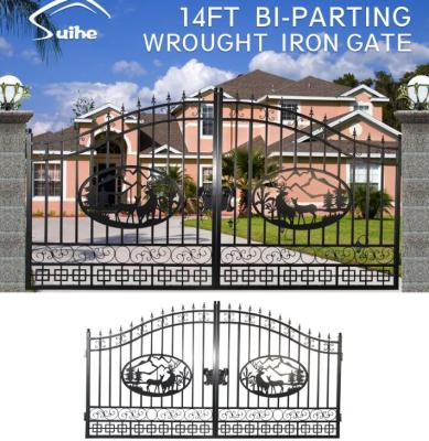 China New Design Easily Assembled Home Iron Pipe Driveway Gate Grill, Tubular Metal Garden Fence for sale