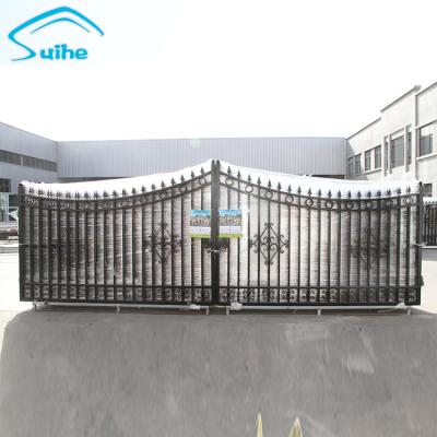 China Easily Assembled House Forged Steel Barrier / Grille Base Track Gate Designs for sale