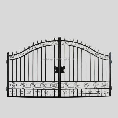 China Modern Galvanized Powder Coated Luxury Wrought Iron Door Designs for sale