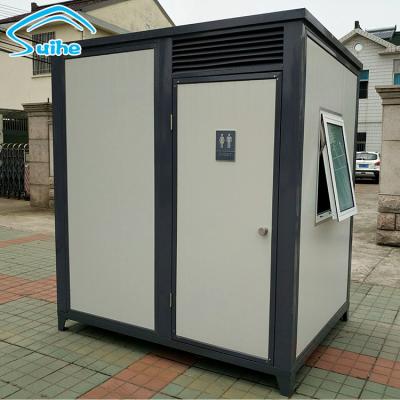 China Prefab Mobile Toilet One Piece Mobile Toilet With Window High Temperature Resistant Paint for sale