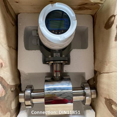 China Digital tri leche de Para de flujometro flowmeter modbus flowmeter rs485 milk/milk clamp beer/beverage DIN11851 for sale