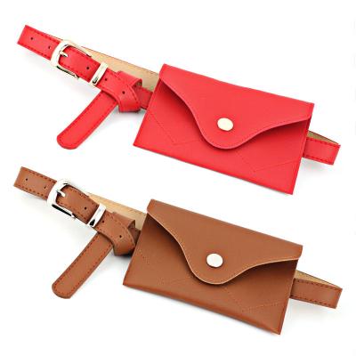 China Decoractive Designer High Quality Women's Pure Color Pockets Faux Leather Belts for sale