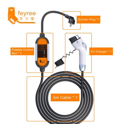 China Feyree 16A EV Charger Level 2 SAE J1772 EVSE 240V IP66 Home EV Portable Electric Vehicle Charging Charger 3.5KW 16A for sale