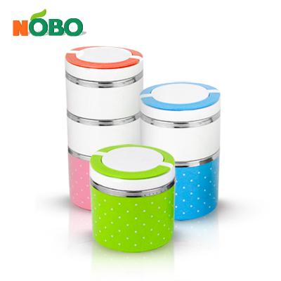 China NOBO competitive price print decal stainless steel tiffin lunch box sustainable food carrier for sale