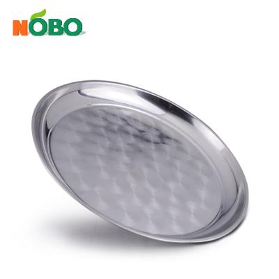 China Home.Restaurant.Bar.Hotel.Wedding Stainless Steel Round Serving Tray Cheap Dish Chinese Dinner Dish For Food for sale