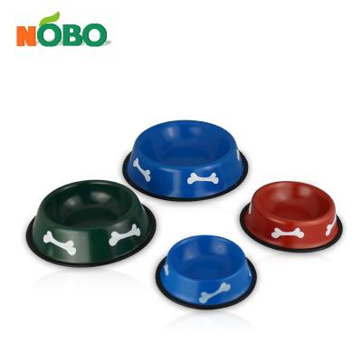 China Hottest Sustainable Collapsible Feeding Bowl Pet Food Bowl Stainless Steel Dog Bowl With Non-slip Edges for sale