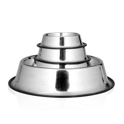 China Hottest Non-Slip Edges Viable Pet Food Feeding Stainless Steel Dog Bowl for sale