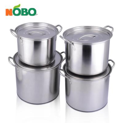 China Sustainable Wholesale Bulk Kitchen Soup Stock Large Stainless Steel Cooking Pot With Lids for sale